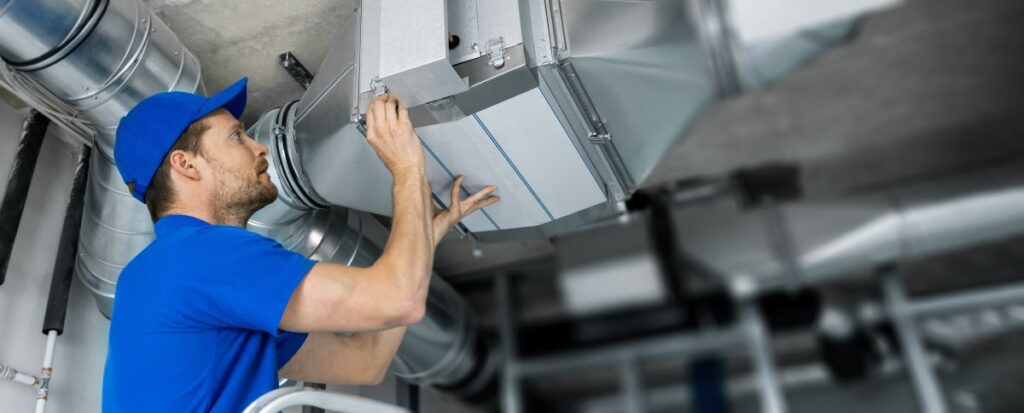Man Working on HVAC system in Reno, Nevada