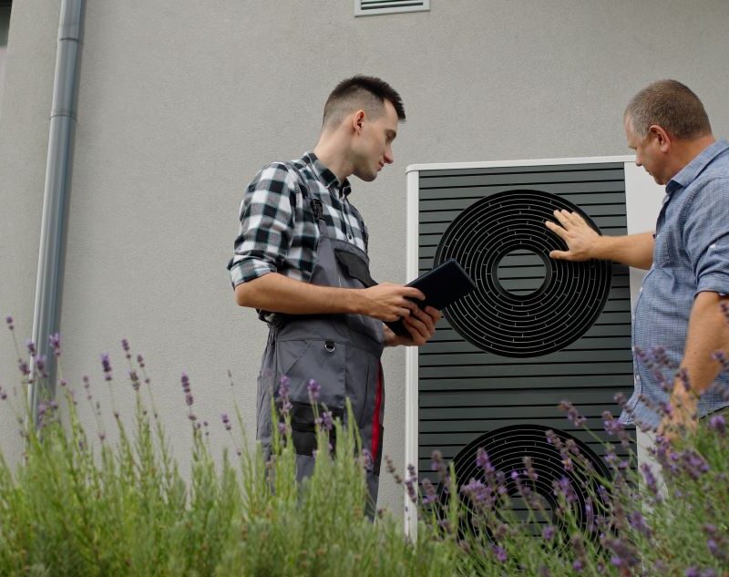 Homeowner and technician discussing hvac issues in Reno, Nevada